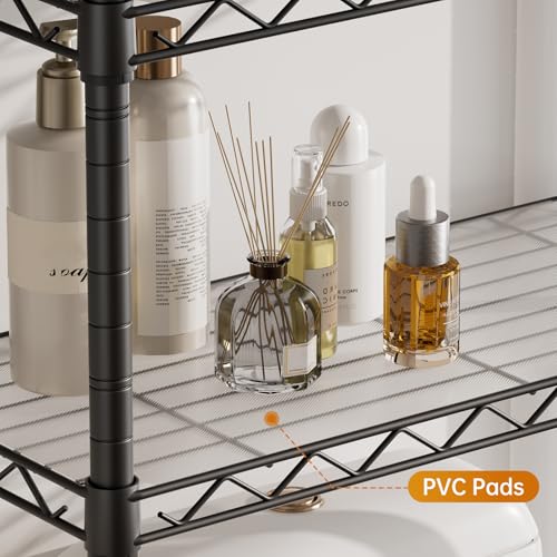 Golpart 3-Tier Over The Toilet Storage Shelf,Heavy Duty Adjustable Metal Bathroom Rack with Toilet Paper Holder & Hooks,Space-Saving Organizer for Bathroom,10”D x 24”W x 66”H,Black - size: Black-3-Tier-10"D x 24"W x 66"H