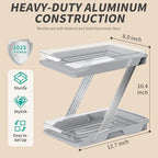 3 Pack Bathroom Organizers and Storage - Multi-Purpose,2-Tier Clear Pull Out Organization for Bathroom,Under Sink,Kitchen,Vanity,Countertop,Cabinet,Pantry & Medicine Cabinet,Grey