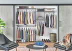 ClosetMaid ShelfTrack Wire Closet Organizer System, Adjustable from 5 to 8 Ft., With Shelves, Clothes Rods, Hardware, Durable Steel, Satin Chrome - color: Satin Chrome, size: 5 to 8 ft