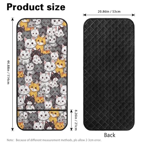 Cartoon Cat Print Armrest Cover for Sofa Diamond Pattern Couch Arm Protector with 2 Pockets Anti-Slip Armchair Slipcovers for Dogs Cats Pet Loveseat Arm Covers - color: Cartoon Cat