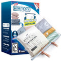TAILI 12 Pack Vacuum Storage Bags, LONG SIDE ZIP (39x28 inch) Vacuum Seal Bags for Clothing, Jumbo Storage Space Saver for Beddings, Comforters, Blanket, Pillows and Clothes - size: 12 Jumbo