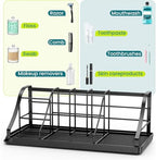 Bathroom Countertop Organizer - Detachable 7 Slots Kids Electric Black Toothbrush and Toothpaste Holder Drainage Tray for Bathroom Accessories Organization Counter Vanity Sink Storage - size: X-Large