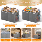 Large Toy Box Chest, Collapsible Sturdy Toy Storage Organizer Boxes Bins Baskets Dinosaur Kids Toy Chest Bin with Lids for Boys Girls Living Room Playroom Bedroom Nursery 25"x14"x16" Gray - color: Grey－2
