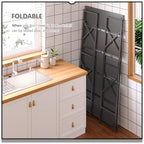 4NM Extra Wide 5 Tiers No Assembly Book Shelves, 51.2" H Folding Bookshelf Bookcase Open Industrial Foldable Shelves for Bedroom, Living Room, Home Office - All Black - color: All Black, size: Wide XX 5-Tier
