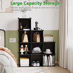 C&AHOME Cube Storage, 9-Cube Bookshelf, Plastic Closet Cabinet Organizer, DIY Stackable Bookcase, Modular Shelving Units Ideal for Home, Office, Kids Room, 36.6" L x 12.4" W x 48.4" H Black SHS3009A - color: Black