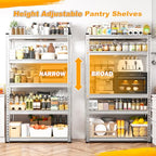 REIBII Storage Shelves, 5 Tier Adjustable Metal Garage Shelving, Storage Rack for Kitchen Storage, Basement, Garage, Pantry, Closet, Shop, Galvanized, 12" D x 28" W x 59.8" H，2020 lbs Total Capacity - size: 28"W x 12"D x 59.8"H
