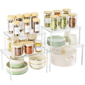 Delamu Clear Kitchen Cabinet Organizer, Set of 4 Acrylic Shelf Organizer for Cupboard Organizers and Storage, Stackable Cabinet Shelf for Plate, Dish, Bowl, Cup & Mug, 11.7" W x 7.7" D x 6.3" H - size: Set of 4
