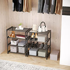 4-Tier Small Shoe Rack, Metal Stackable Kids Shoe Shelf Storage Zapateras Organizer,Narrow Shoe Rack Sturdy for Closet Hallway Entryway Living Room Bedroom (Black) - size: 4-Black