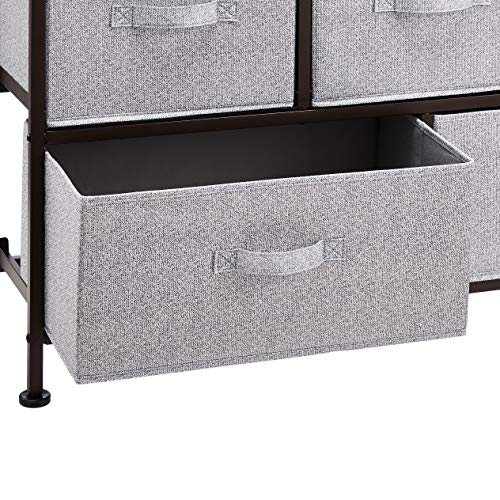 Amazon Basics Extra Wide Fabric 5-Drawer Storage Organizer Unit for Bedroom Closet, Bronze - color: Bronze