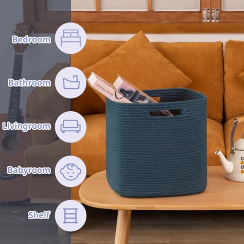 OIAHOMY Storage Cubes, 13 Inch Cube Storage Organizer, Collapsible Storage Bins, Baskets for Organizing, Storage Bins for Shelves-Blue, 2-PACK - color: Blue, size: 2Pcs-13*13*13inch