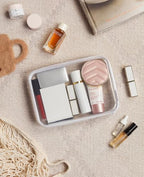 CoiiJoii 6PCS Clear Hard Shell Zipper Case,Portable Cosmetic Bag with Zipper,Kid's Toy Storage Organizer Bins,Hard Plastic Case,Clear Bags for Organizing - size: M-6PCS