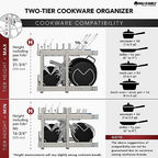 Rev-A-Shelf 2-Tier Kitchen Cabinet Pullout 20.75" Cabinet Organizer for Pots, Pans, and Lid Cookware, Adjustable Heavy Duty Wire, Chrome, 5CW2-2122-CR - size: 21 in.