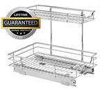 HOLDN’ STORAGE Under Sink Organizers and Storage - 2 Tier slide out Cabinet Organizer With Sliding Drawers For Inside Cabinets- Lifetime Limited Warranty 11" W x 18" D x 15”H, Chrome - size: 11" W x 18" D