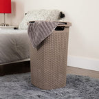 Mind Reader Slim Laundry Hamper with Lid, 60L Tall Clothes Basket, Narrow Tapered Design for Bathrooms, Closets and Laundry Rooms, Plastic, 2 Pack