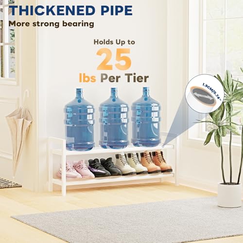 Mavivegue Expandable Shoe Rack, 2-Tier Adjustable Shoe Organizer, Shoe Shelf for Closet, Entryway, Front Door - color: White, size: 2 Tier,19-33"