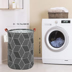 FANKANG Storage Basket, Nursery Hamper Canvas Laundry Basket Foldable with Waterproof PE Coating Large Storage Baskets for Kids Boys and Girls, Office, Bedroom, Clothes,Toys（Black Magic cube） - color: Black Magic cube