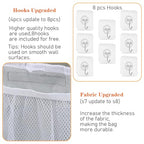 4pcs 3-pockets Wall Hanging Storage Bag, Bedside Caddy Organizer Bags,Bed Caddy Linen Fabric Door,Baskets with Pockets and Fixed Straps Waterproof Bin for Kitchen, Bedroom,Office,Hospital Beds