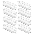mDesign Plastic Bathroom Storage Container Bins w/ Handles - Closet, Cabinet, Vanity, Cupboard Shelf Organization, Hair Tools Accessory Organizer - Ligne Collection; Clear, ‎5x3.75x16 (Pack of 8) - size: ‎5 x 3.75 x 16 (Pack of 8)