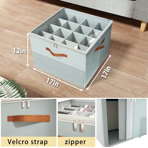 Shoe Organizer for Closet,2 Pack Foldable Shoe Storage Organizer Box Bin with Adjustable Dividers and Clear Cover, Fits up to 16-32 Pairs（Grey） - color: Grey