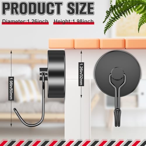 FINDMAG 110lbs+ Heavy Duty Magnetic Hooks, 4 Pack Magnet Hooks for Cabin, Fridge, Kitchen, Cruise Ship Walls, Strong Metal Magnet Holders for Cruise Ship Essentials, Black - color: Black, size: 4Pack 100Lbs+