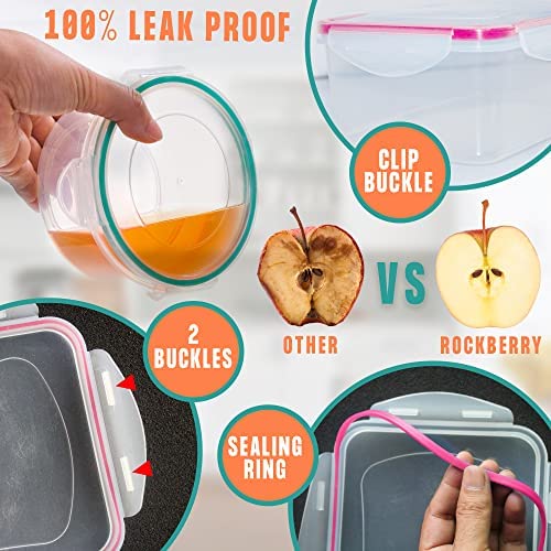38 Pcs Large Food storage containers-85 oz to Small Container Stackable Kitchen storage bowls sets-BPA Free Leak proof Plastic food Storage Containers with lids airtight-Microwave freezer safe - color: Color-of-38Pcs