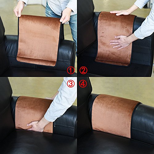 Wanty Velvet Sofa Couch Chair Armrest Soft Caddy Organizer Holder for Remote Control, Cell Phone, Book, Pencil (Brown) - color: Brown