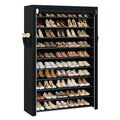 CASAMAYA Shoe Rack with Covers, 10 Tiers Tall Shoe Rack Organizer, Large Capacity Shoe Shelf Storage, Hold 50 Pairs of Shoes, Vertical Shoe Storage Organizer for Closet, Entryway, Black, SRT105B01 - size: 37.8"W - 10 Tier