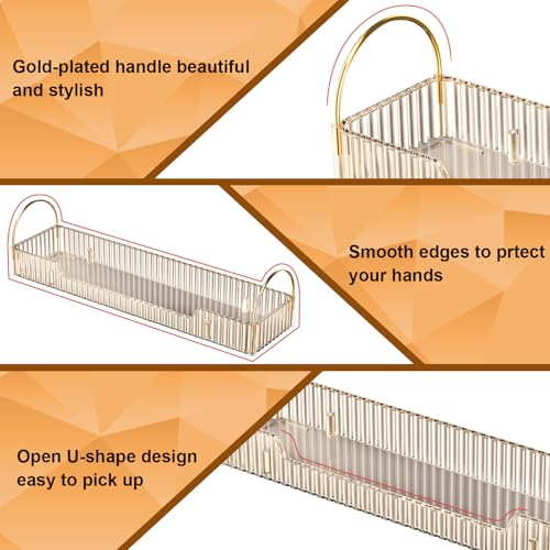 GTI Narrow Bathroom Organizers and Storage, 2 Tier Rectangle Makeup Counter Organizer, Perfume Cosmetics Skincare Vanity Organizers, Dresser Countertop Organizer for Women (Gold) - color: Gold