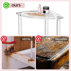 Acrylic Corner Shower Stool, Clear Shower Bench for Inside Shower, Non-Slip Waterproof Shower Stool Towel Storage