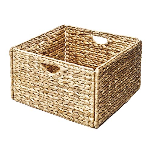 Seville Classics Premium Natural Handwoven Portable Laundry Bin Basket with Carrying Handles, Household Storage for Clothes, Linens, Sheets, Toys, Natural Water Hyacinth, Rectangular (2-Pack) - color: Natural Water Hyacinth, size: Rectangular (2-Pack)