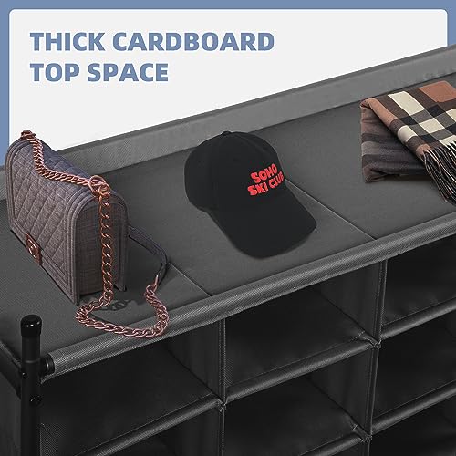 STORAGE MANIAC Stackable Shoe Cubby Organizer, Free Standing Shoe Cube Rack for Entryway, Bedroom, Apartment, Closet, 20-Cube Black - color: Black, size: 20-Cube