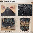 Retro Dragonfly Foldable Laundry Hamper - Waterproof Fabric Storage Basket with Handles, Clothes Hampers for Laundry,Bedroom,Dorm - color: Retro Dragonfly