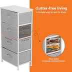 Amazon Basics Fabric 4-Drawer Storage Organizer Unit for Closet, Bedroom, White - color: White