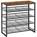 HOOBRO Shoe Rack, 5 Tier Shoe Organizer for Front Door Entrance, Shoe Shelf with Adjustable Tilt Angle, Holds 16-20 Pairs, for Entryway, Garage, Closet, Rustic Brown and Black BF08XJ01 - size: 29.5"L x 11.4"W x 29.6"H