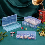 BENECREAT 4 Packs 4x7.5x1.6inch Rectangle Clear PP Plastic Box Containers Bead Storage Organizer Box, Dustproof Case with Hinged Lid for Cards, Beads and Craft Supplies - size: 4x7.5x1.6inch