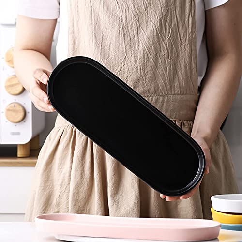 Simple Style Ceramic Sink Tray - Bathroom and Kitchen Counter Tray (Black) - color: Black