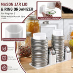 Feekoon Mason Jar Lid Organizer & Holder 2 Pack, Lid Storage Organizer for Regular & Wide Mouth, Removable Sleeve Design Holds 20 Lids & 20 Rings, Mason Jar Accessories for Kitchen Cabinet Storage