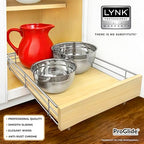 LYNK PROFESSIONAL® SELECT™ Slide Out Cabinet Organizer Pull Out Drawer, 14" x 21" Pull Out Cabinet Organizer – Pull Out Shelves for Kitchen Cabinets – Roll Out - Lifetime Ltd. Warranty, Wood Chrome - size: 14" W x 21" D - 1 Tier