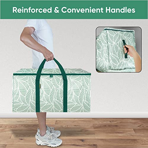 BALEINE 2-Pack Oversized Moving Bags with Reinforced Handles, Heavy-Duty Storage Tote for Clothes, Moving Supplies (Antique Folidage, 2-Pack) - color: Antique Folidage, size: 2-Pack