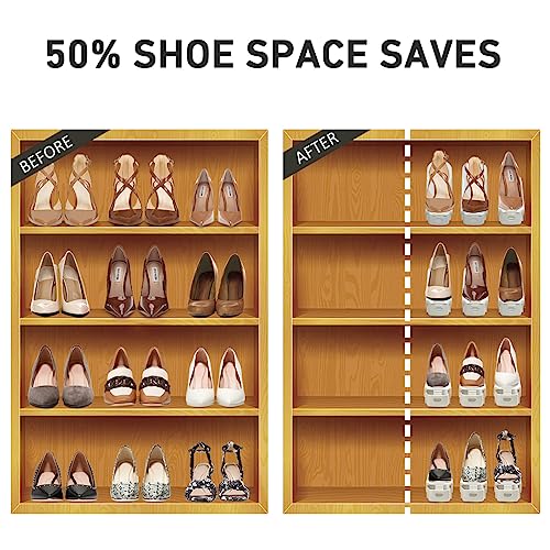 Shoe Slots Organizer 36 Pack - Shoe Organizer Space Saver 50%,Adjustable Thickening Shoe Stackers for a pair of Shoes,Shoe Storage Shoe Rack Holder for closet organization,organizador de zapatos,White - color: White, size: 36pack