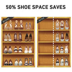 Shoe Slots Organizer - 20 Pack Shoe Stackers, 50% Space Savers, 4 Levels Adjustable Rack, White