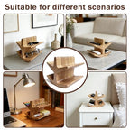 Remote Control Holder with 2-Tiers, Wooden Organizer Stand for TV/Streaming Remotes, Game Controllers, Glasses, Keys | Storage Caddy for Coffee Table, Living Room, Nightstand & Entertainment Center