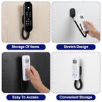 2Pcs Magnetic Remote Leash Control Holder with Spring Ropes Safely Secure TV Remotes & Small Items Retractable Anti-lost Rope Organizer with Adhesive for Projector TV Air Conditioner Remotes
