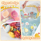 UNEEDE Duck Print Bath Toy Organizer, 4.15 Gallons Bathtub Toy Holder, Quick Dry Mesh Shower Caddy, Yellow Duck Stuff - style: Yellow duck