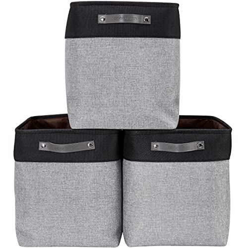 DECOMOMO Extra Large Storage Baskets, 54.5L Fabric Storage Bins for Organizing Linen Closet, Nursery (Grey & Black, XXXL - 3 pack) - color: Grey and Black, size: Jumbo/3P