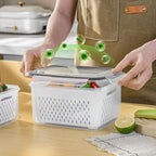 Freshmage Fruit Storage Containers for Fridge with Removable Colander, Airtight Food Storage Container, Dishwasher Safe Produce Saver for Refrigerator, Keep Berry Fruit Fresh Longer 4 pcs Small Clear - size: Small