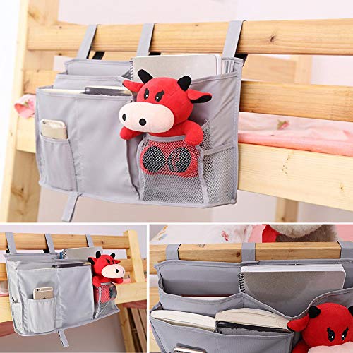 Bunk Bed Organizer - Bedside Storage Caddy with Pocket, Hanging Organizer for Camp, Dorm, Room, Hospital Bed Rail and More (Grey) - color: A-Gray