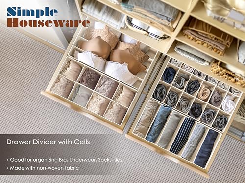Simple Houseware Closet Underwear Organizer Drawer Divider Assorted 7 Pieces, Beige - color: Beige, size: 7 Pack