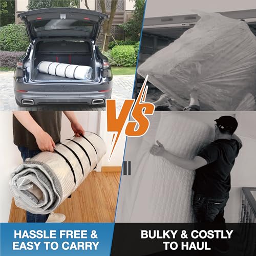 Storage Logic Foam Mattress Vacuum Bag with 4 Adjustable Packing Straps for Moving, Storage, Shipping, Vacuum Seal Mattress Bag with Packaging Straps (Queen/Full/Full-XL) - size: Queen/Full/Full-XL