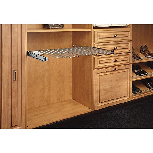 Rev-A-Shelf 30" Pull Out Wire Frame for 9 Pairs of Trouser Pant Rack for Space Saving Home Closet Storage Organization, Chrome, PSC-3014CR - size: 16 Pair